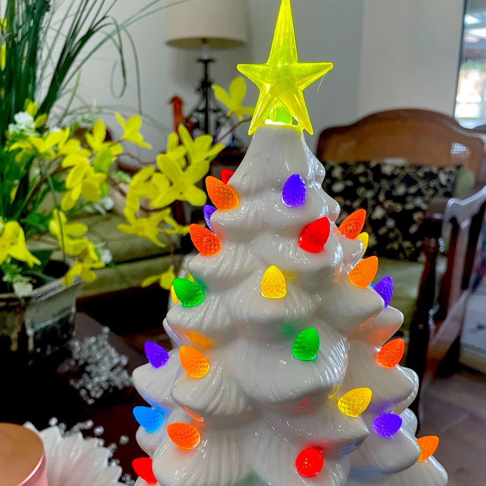Vintage Style Ceramic White Christmas Tree